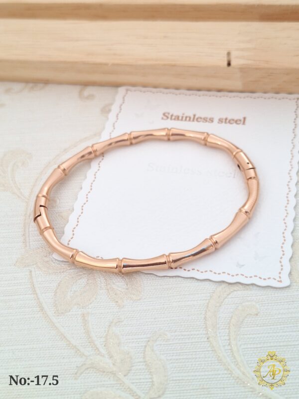 Rose Gold Bamboo Style Stainless Steel Bracelet